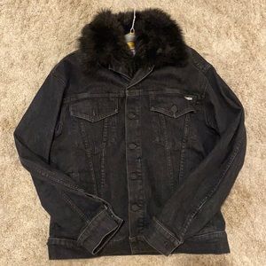 Mother Jean Jacket with removable faux fur lining